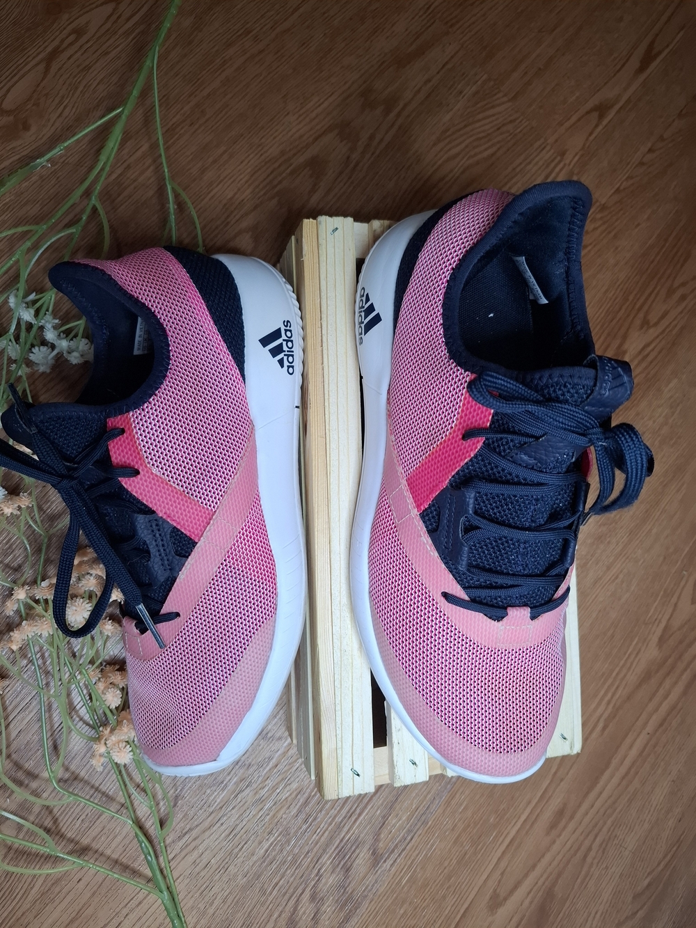 Adidas Women's Pink and Navy Lightweight Running Shoes